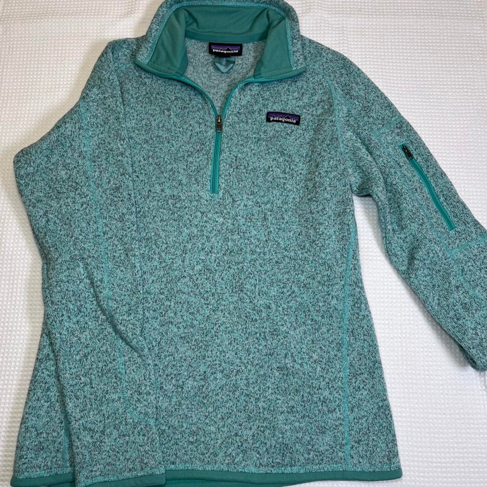 Women's size Medium Teal Patagonia pullover sweater quarter zip